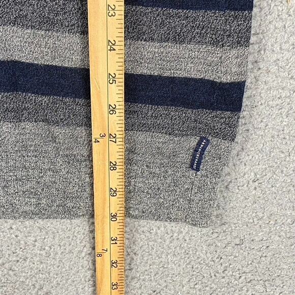Armani Exchange Men's XL V-Neck Sweater Merino Wool Striped Gray Blue - Picture 5 of 7